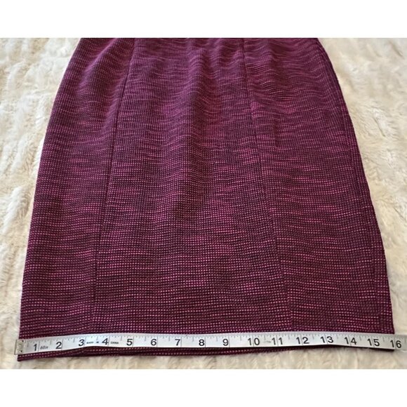 ELLE 2-pc. Sleeveless Blouse Midi Pencil Skirt Set Check Pattern Women's Size M - Picture 11 of 16